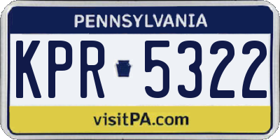PA license plate KPR5322