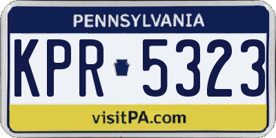 PA license plate KPR5323