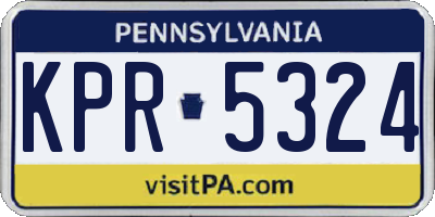PA license plate KPR5324
