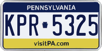PA license plate KPR5325