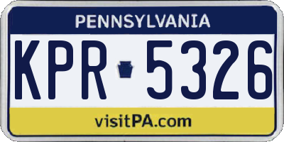 PA license plate KPR5326