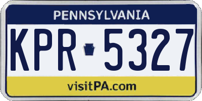 PA license plate KPR5327