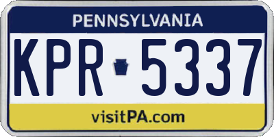 PA license plate KPR5337