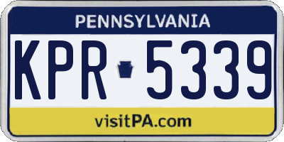 PA license plate KPR5339