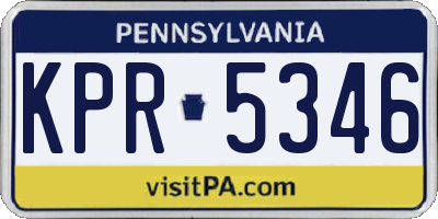 PA license plate KPR5346