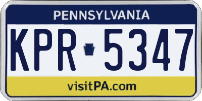 PA license plate KPR5347