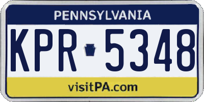 PA license plate KPR5348