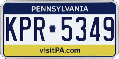 PA license plate KPR5349