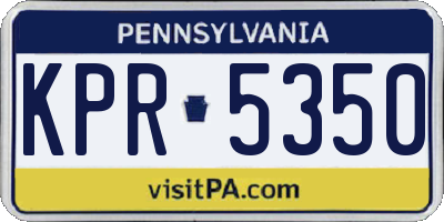 PA license plate KPR5350
