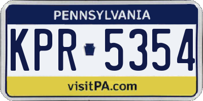 PA license plate KPR5354