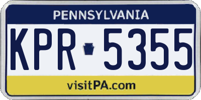 PA license plate KPR5355