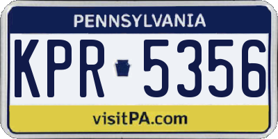 PA license plate KPR5356