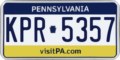 PA license plate KPR5357