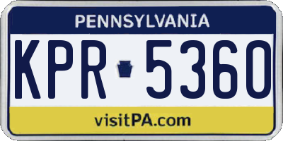 PA license plate KPR5360