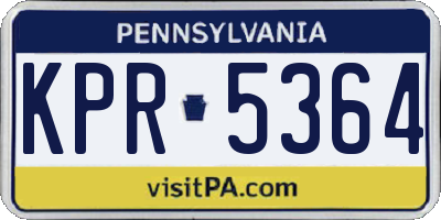 PA license plate KPR5364