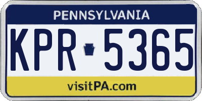 PA license plate KPR5365