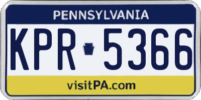 PA license plate KPR5366