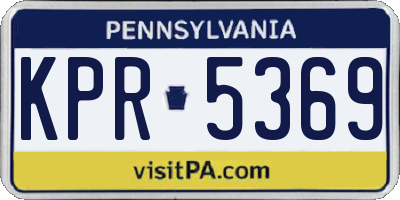PA license plate KPR5369