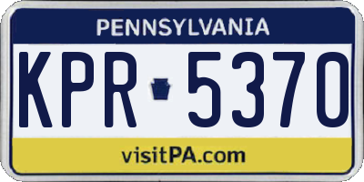 PA license plate KPR5370