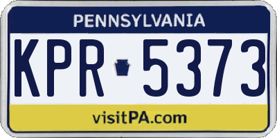 PA license plate KPR5373