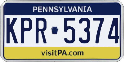 PA license plate KPR5374