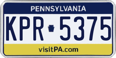 PA license plate KPR5375