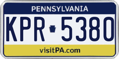 PA license plate KPR5380