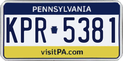 PA license plate KPR5381