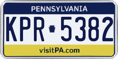 PA license plate KPR5382