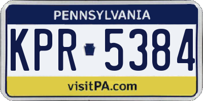 PA license plate KPR5384
