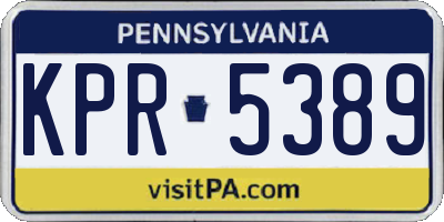 PA license plate KPR5389