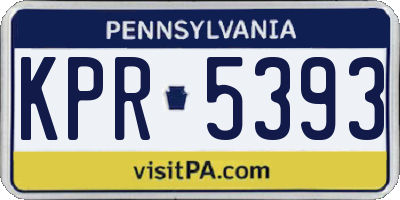 PA license plate KPR5393