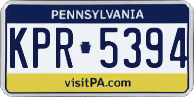 PA license plate KPR5394