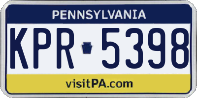 PA license plate KPR5398