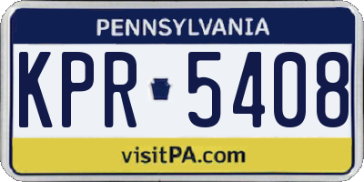 PA license plate KPR5408