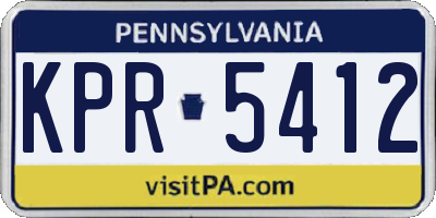 PA license plate KPR5412