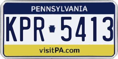 PA license plate KPR5413