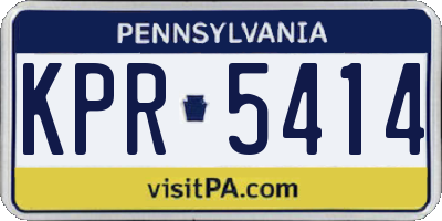 PA license plate KPR5414
