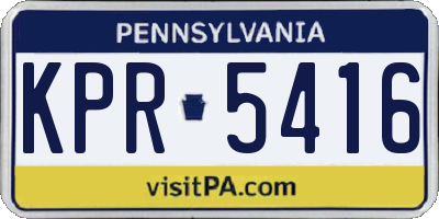 PA license plate KPR5416