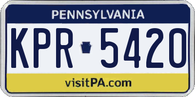 PA license plate KPR5420