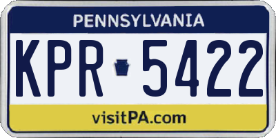 PA license plate KPR5422