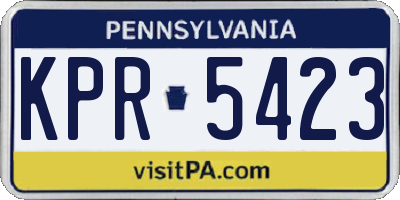 PA license plate KPR5423