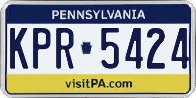 PA license plate KPR5424