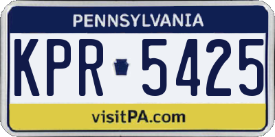 PA license plate KPR5425