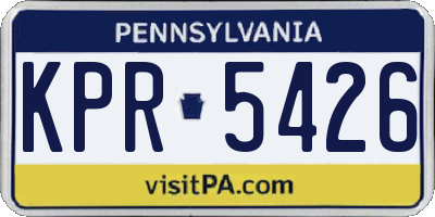 PA license plate KPR5426