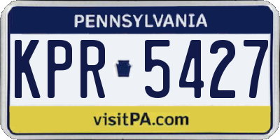 PA license plate KPR5427