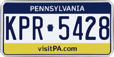 PA license plate KPR5428