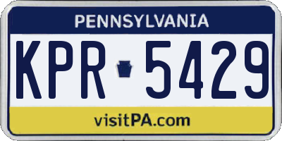 PA license plate KPR5429