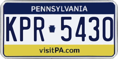 PA license plate KPR5430