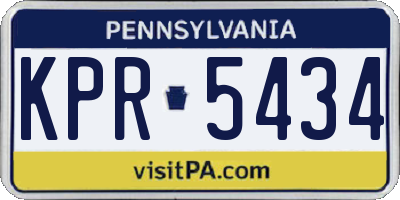 PA license plate KPR5434